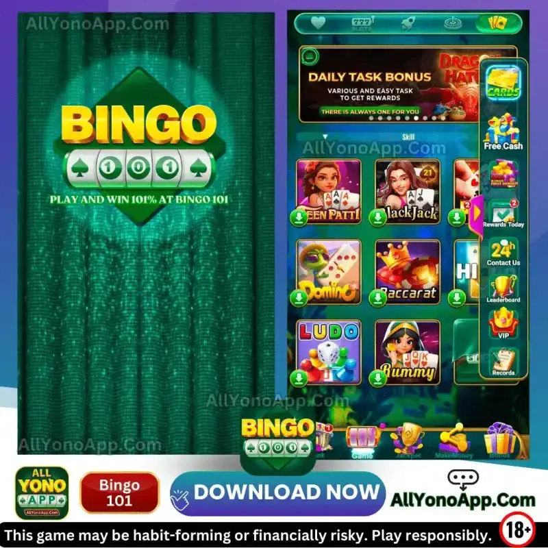 Bingo 101 APK Download - Real Cash Yono Games List